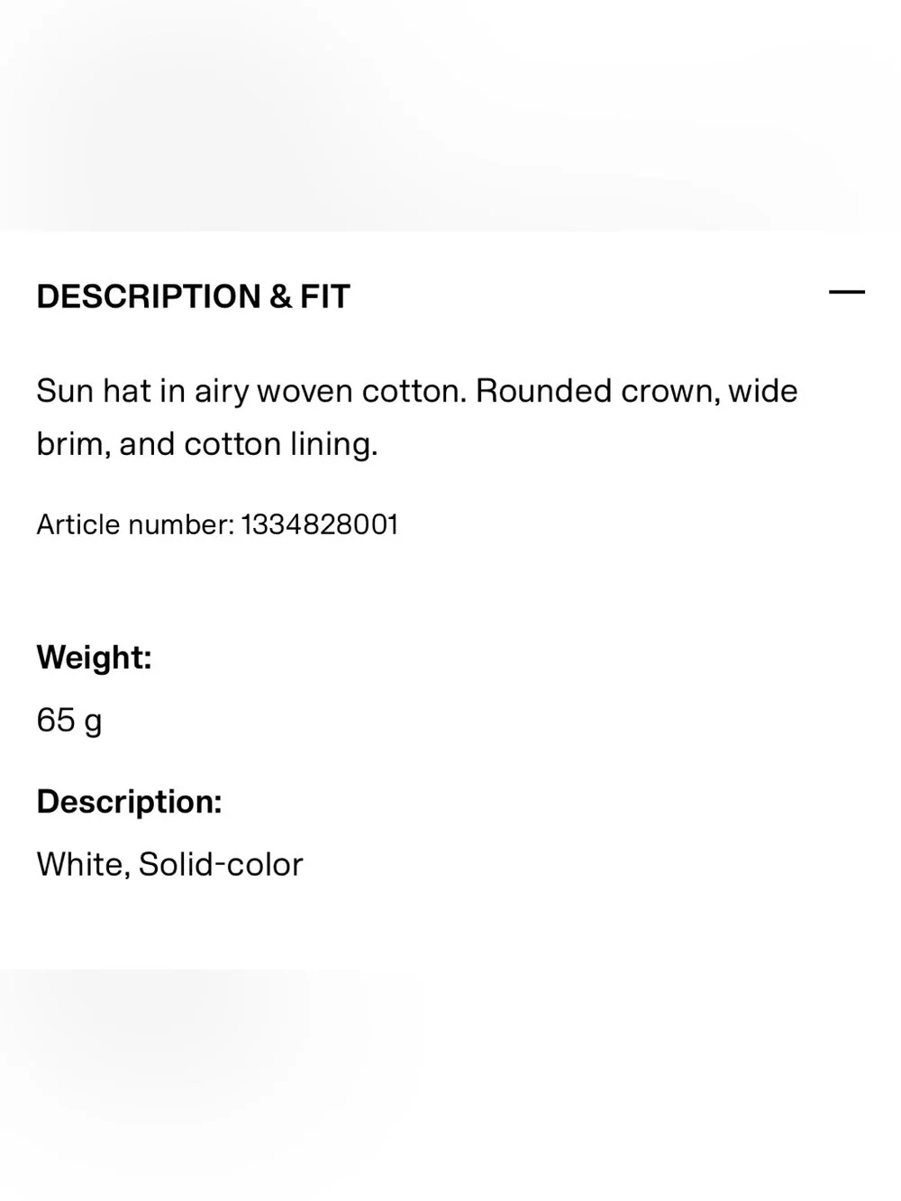 H&M White Eyelet Bucket Hat Size 6-10 Years